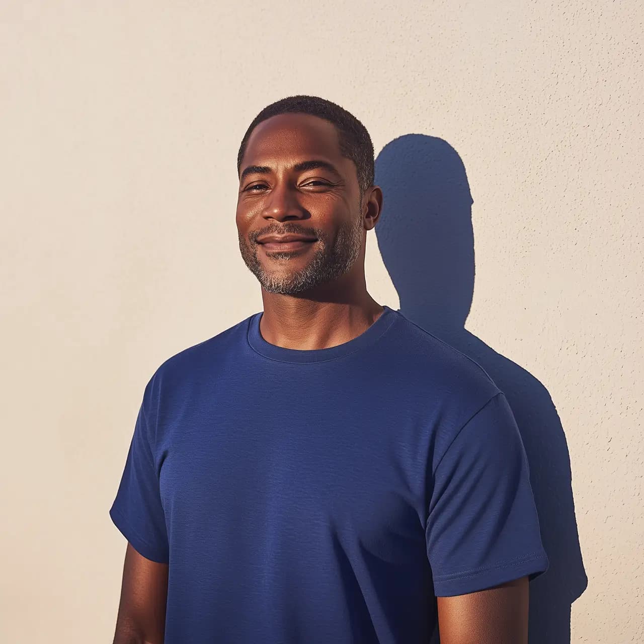 Man in blue t-shirt